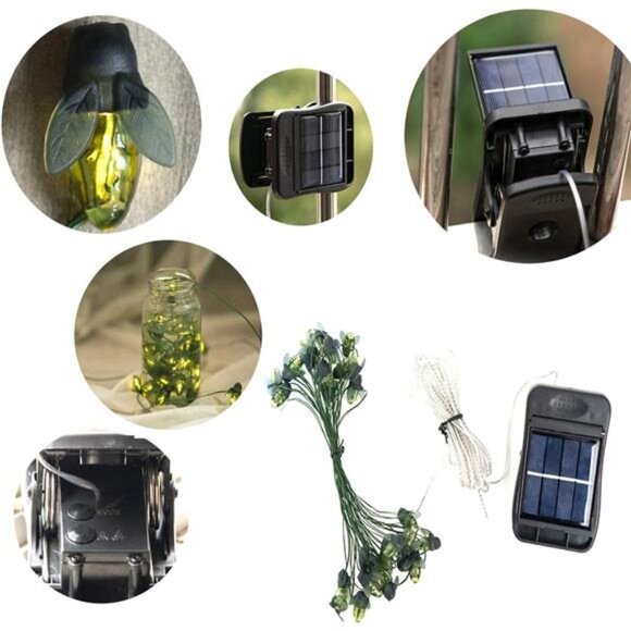 Solar Firefly Lights, 30 LED Solar Fireflies Lightning Bugs Fairy String - Picture 4 of 7